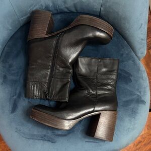 Lucky Brand Black Heeled Boots